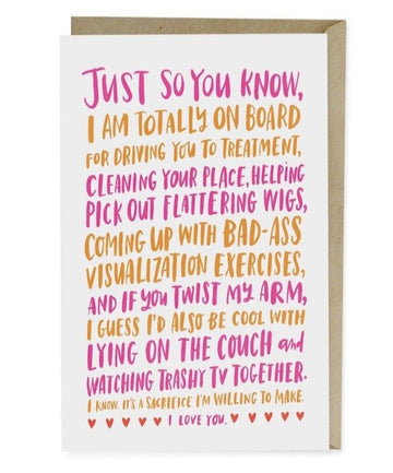 Watching TV Together - Cancer Friend Card